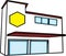 High quality vector animated glass building which is very clean