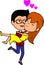 High quality vector animation of very romantic couple