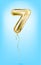 High quality vector image of gold balloon numbers. Digit 7, seven