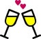 High quality vector of romantic couple glasses