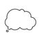 High quality white outlined speech bubble, chat balloon icon