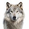 High Quality Wolf Portrait On White Background