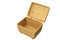 High quality wooden box on a white background.3D illustration.