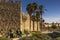 High ramparts of old town Jerusalem near Jaffa Gate - Israel.