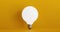 High realism Light bulb on yellow background.3D illustration