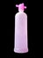 High Realistic Pink Bottle in Isolated Black Background Captured on Low Angle.