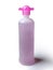 High Realistic Pink Bottle in Isolated White Background With Shadow Captured on Eye-Level Angle.