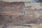 High res of rough peeled pale dark brown horizontal  wooden plank