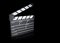 High resolution 3D render of film clapperboard