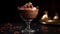 A high-resolution 8K image capturing the rich, velvety texture of a Couverture Chocolate mousse in an elegant glass