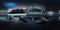 High resolution HDRI view of a dark blue futuristic landing strip spaceship interior. 360 panorama reflection mapping of a huge
