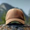 High resolution mockup Realistic light brown baseball hat for customization