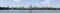 High resolution panorama of the Central Park West skyline and the Jacqueline Kennedy Reservoir in New York City with apartment