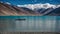 High resolution stitched panorama of a beautiful alpine summer view with reflections in a lake