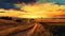 High Resolution Sunset Road In E. Munch Style V5.1