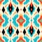 High Resolution Symmetrical Retro Ikat Pattern Design For Creative Projects