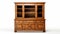 High Resolution Wooden China Closet Hutch On White Background