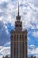 High-rise building in the center of Warsaw. The highest building in Poland. Palace of Culture and Science. In Polish - PaÅ‚ac