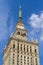 High-rise building in the center of Warsaw. The highest building in Poland. Palace of Culture and Science. In Polish - PaÅ‚ac