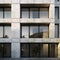 High-rise building facade with raw concrete textures and refined sophistication