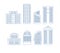 High-rise buildings. Buildings line icon set. City Skyscrapers v