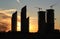 High rise buildings at sunset, Toronto, Canada