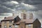 High rise council flats in deprived poor housing estate in Port Glasgow, Inverclyde