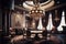 high-roller casino with luxurious and opulent decor, including velvet curtains and chandeliers