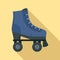 High roller skates icon, flat style