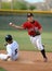 High School Baseball Game Action.