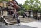 High school girls wearing school uniforms at Fushimi Inari shrine in Kyoto, Japan