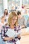 High school students - woman with book