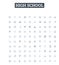 High school vector line icons set. High school, Education, Adolescence, Pupils, Graduates, Learning, Diploma