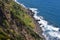 High seacliffs and black sand beaches in Porto da Cruz, Madeiraâ€™s northern coast