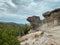 High sheer cliffs with bizarre shapes in Bulgaria