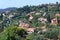 High side view beautiful village in south of France, Bormes les mimosa village