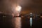 High smokey expolsion Fireworks Over Water San Diego, California Midway