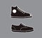 High sneakers, Slim sneakers. Vector Illustration. Icon.