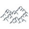 High snow white mountains. Hand-drawn sketch illustration. Natural landscape. Place to climb