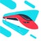 High speed bullet train come out from the circle, modern flat design, vector illustration