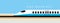 High speed bullet train coming out, modern flat design, vector illustration