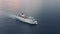 High speed cargo-passenger ferry in the Atlantic Ocean in the evening at sunset