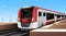 High speed electric trains. Public Transportation in metro city. Vector Illustration