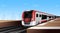High speed electric trains. Public Transportation in metro city. Vector Illustration