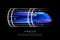 High speed futuristic train, hyperloop, dynamic illustration. Future express transport trendy design concept