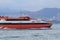 High-speed hydrofoil ferry boat in the harbor of Hong Kong