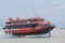 High-speed hydrofoil ferry boat in the harbor of Hong Kong