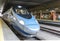 High-speed intercity train on the platform of the train station in Krakow