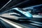 A high speed maglev train gliding silently along its track modern futurism background