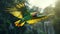 High-speed Parrot Flight In Forest - Concept Art Wallpaper